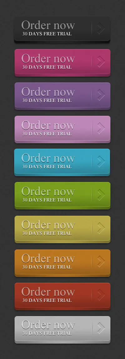 3D Button Set – Photoshop 3D Buttons in PSD Format