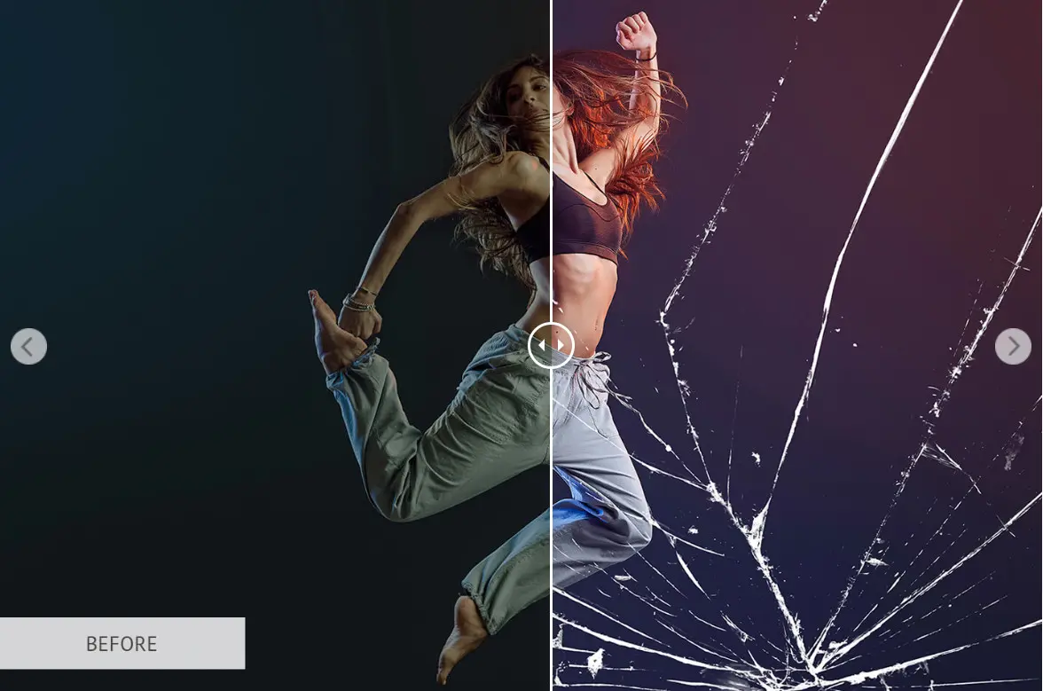 Broken Glass Photoshop Overlays: broken glass effect