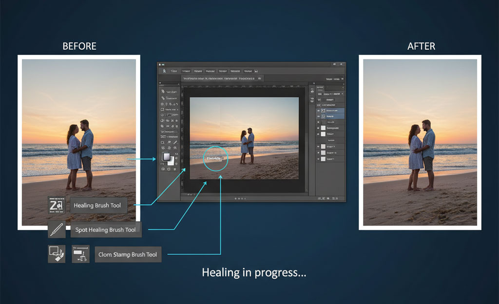 Как убрать дату с фотографии в Фотошопе: 5 проверенных способов для любого фона